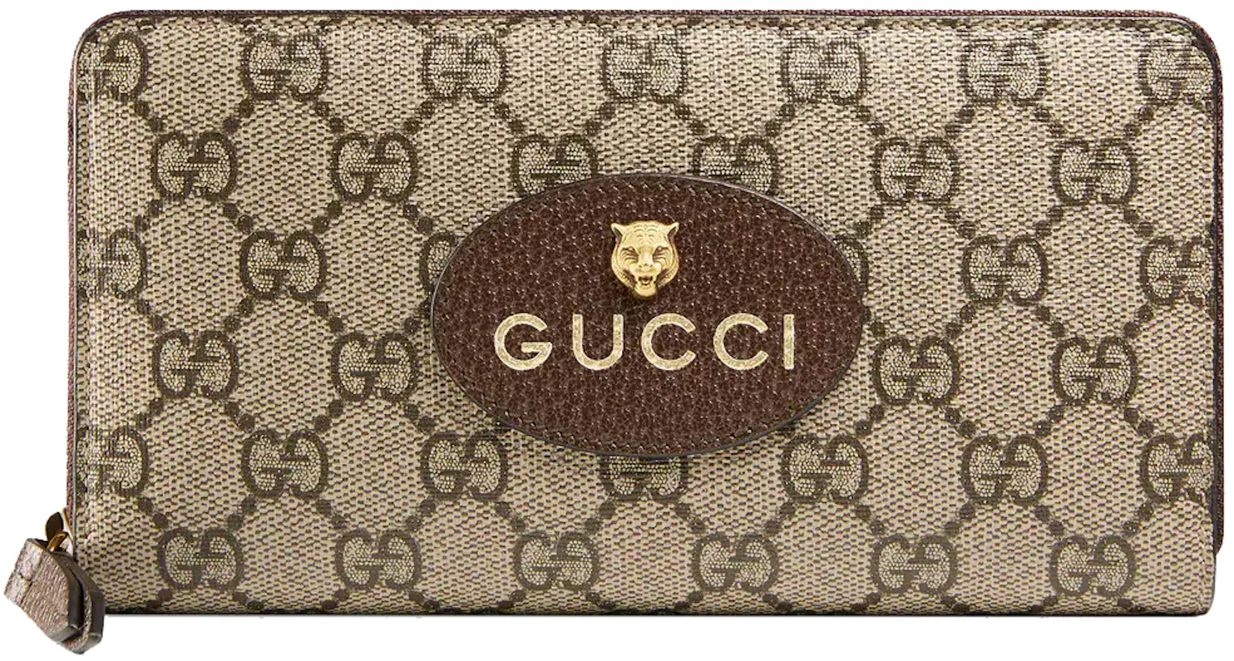 Gucci Blue/Beige GG Supreme Canvas Vintage Web Wallet at 1stDibs