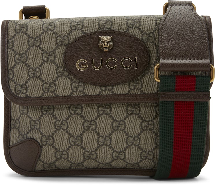 GUCCI Beige GG Supreme Canvas and Leather Small Neo Vintage Messenger