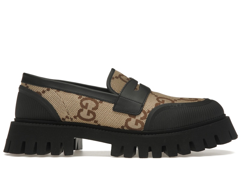 Gucci Men's Novo GG Jacquard Chunky Loafer in Camel/Black - 739776-UKOF0-2590