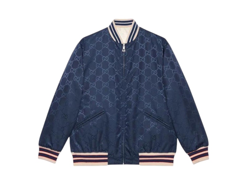 関税負担なし☆GUCCI ナイロン パフジャケット Nylon puffer jacket in navy | GUCCI® US