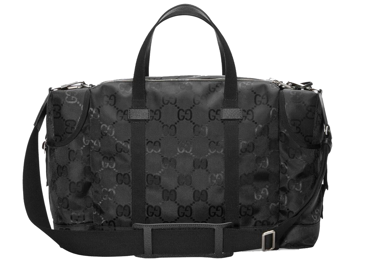 Gucci Off The Grid Duffle Bag Black in Nylon with Palladium tone JP