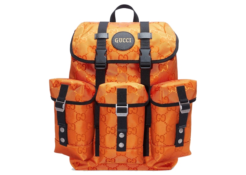 Gucci Off The Grid Backpack Orange in Econyl Nylon with Palladium