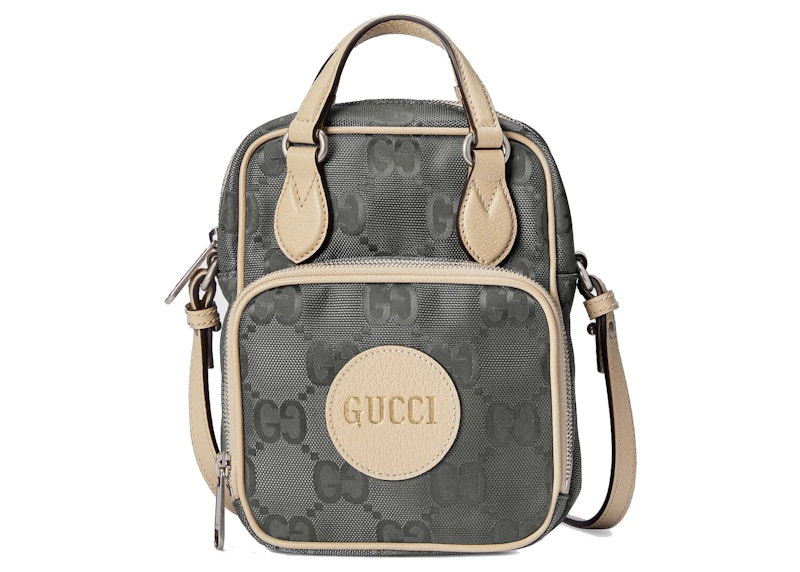 Gucci Off The Grid Shoulder Bag Dark Grey in Econyl Nylon with 