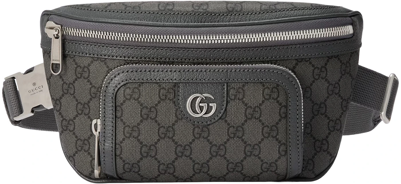 Gucci GG Supreme Leather Trim Belt Bumbag Bag Black