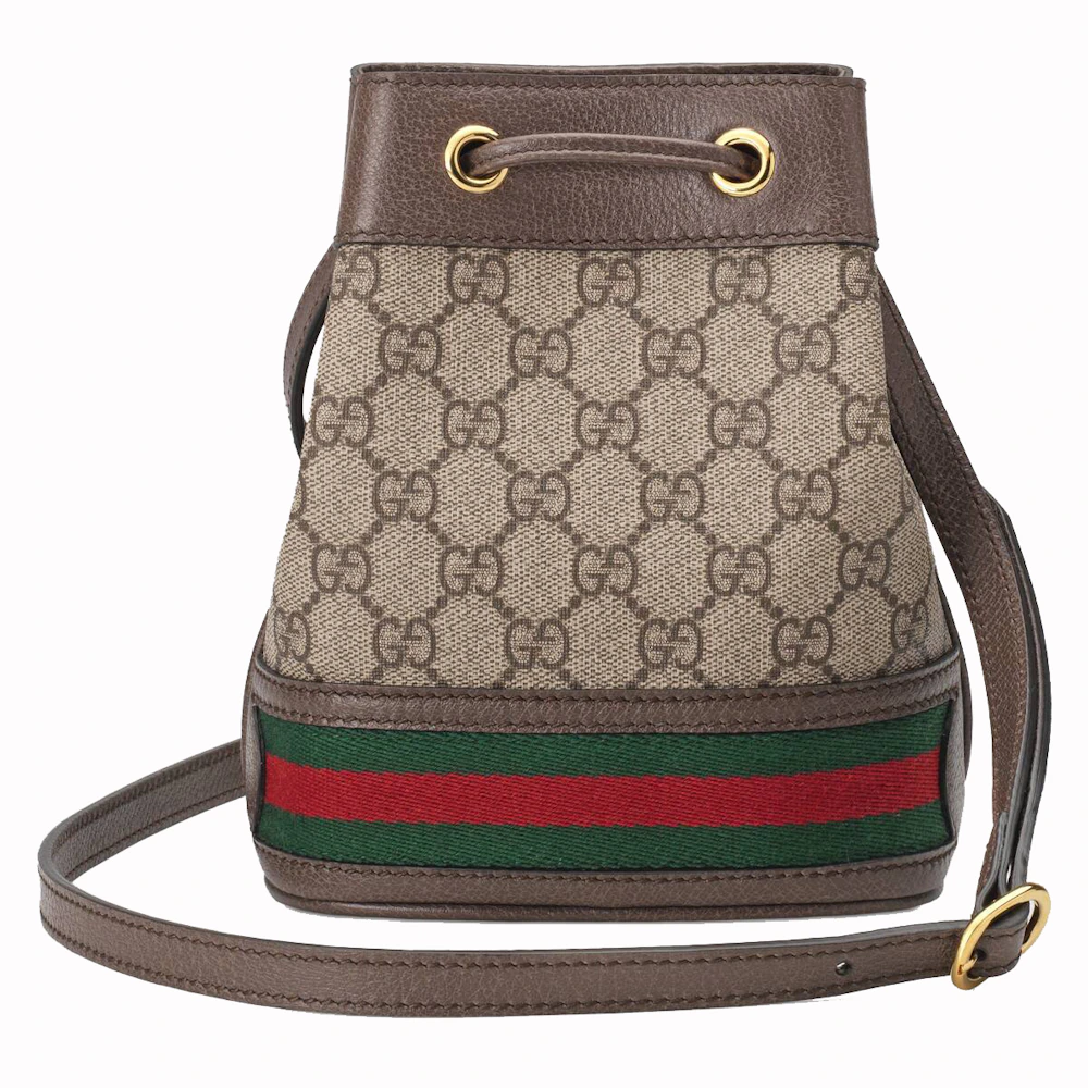 Gucci Ophidia Bucket Bag GG Supreme Mini Beige/Ebony in Canvas/Leather ...