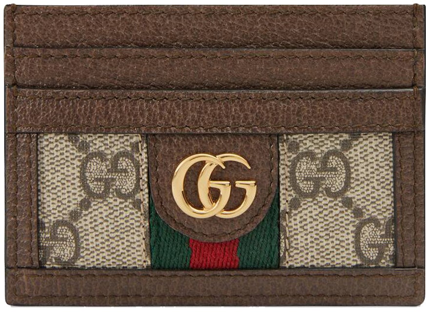 Gucci Card Case GG Supreme Kingsnake Print Beige/Ebony