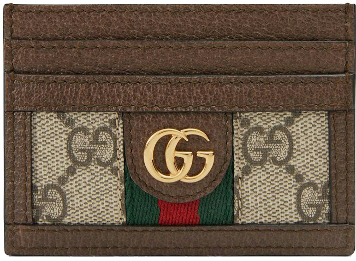 Virus by mad Gucci Ophidia Card Case GG Supreme Beige/Ebony in Canvas with Gold-tone