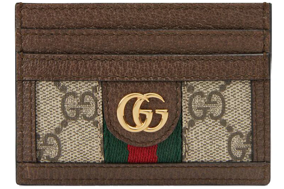 Gucci Ophidia Card Case GG Supreme Beige/Ebony