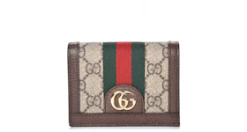 Gucci Ophidia Card Case Monogram GG Supreme Web Brown