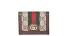 Gucci Ophidia Card Case Monogram GG Supreme Web Brown