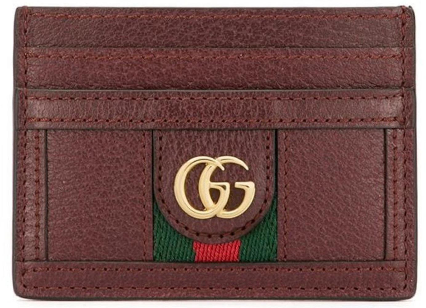 Gucci Ophidia Card Holder Red in Leather with Gold-tone - US