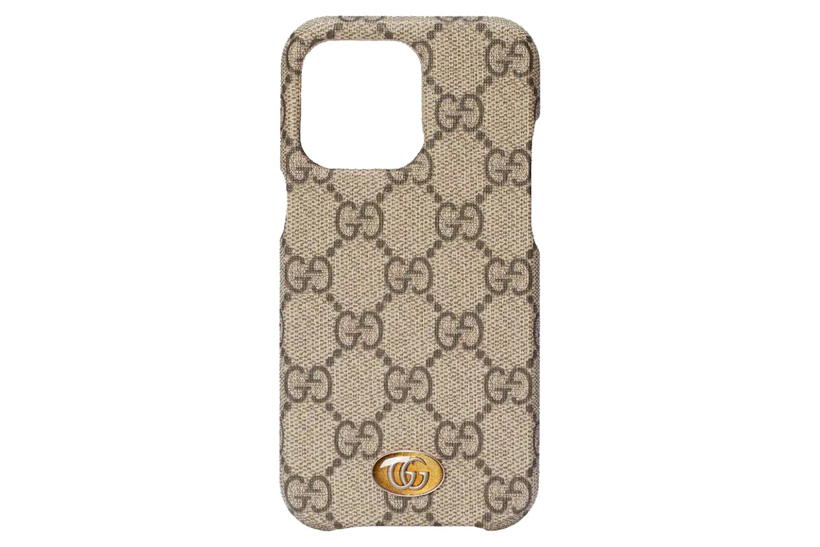Pre-owned Gucci Ophidia Case For Iphone 13 Pro Beige/ebony