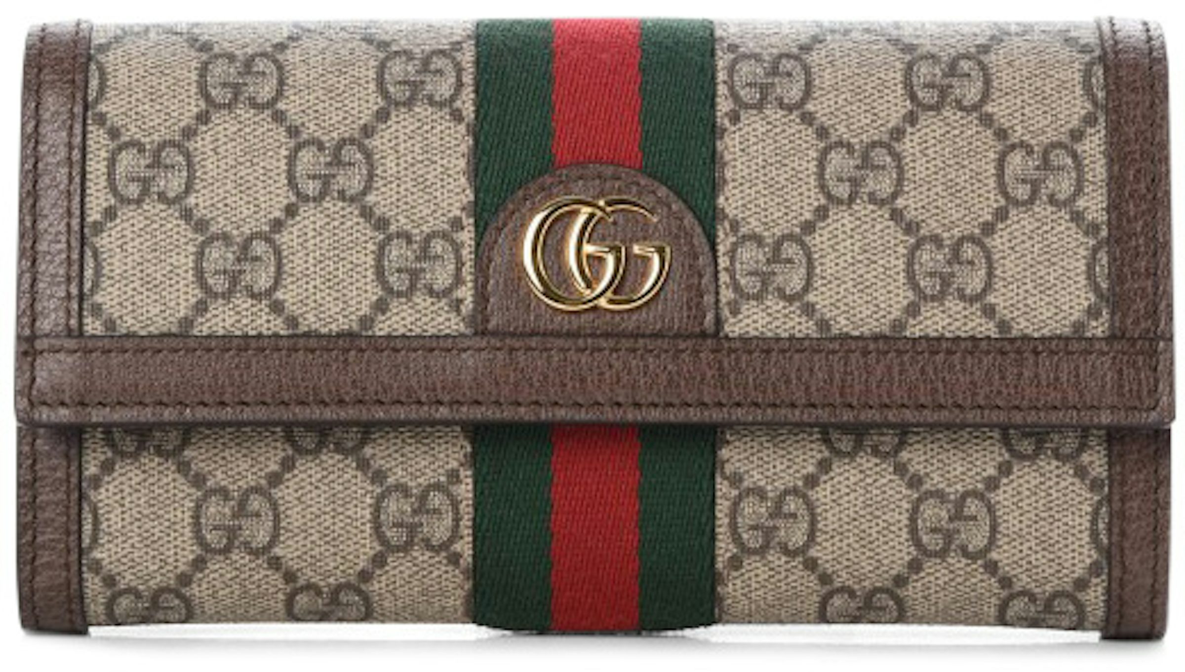 Gucci Keychain Wallet With Gg Apple Print In Beige