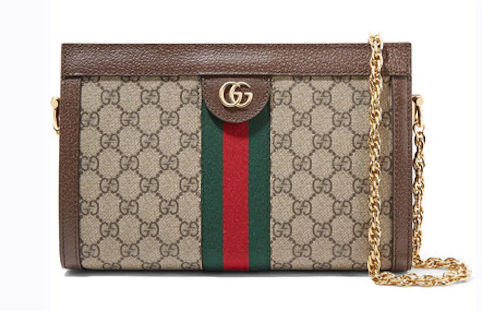 Gucci Ophidia Convertible Clutch GG Web Small Brown in Coated Canvas ...