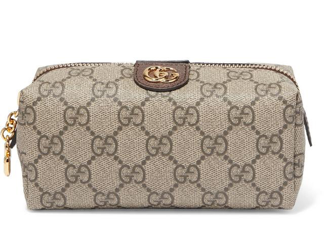 Gucci Ophidia Cosmetic Case GG Supreme Small Beige/Ebony in Coated