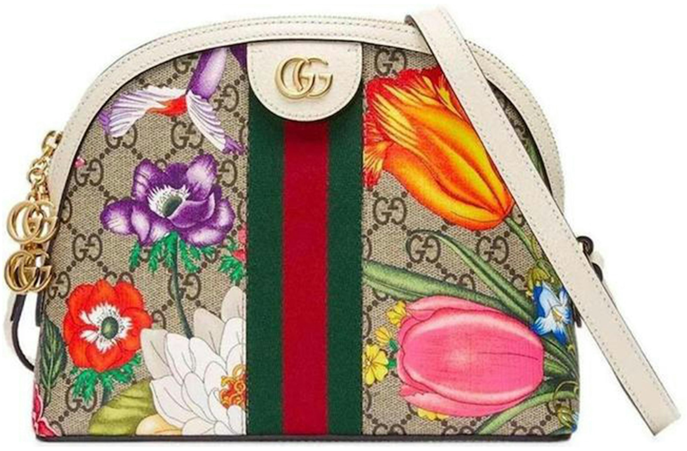 NEW $490 GUCCI Tan GG Supreme Canvas Ophidia GG FLORA COIN PURSE Round  WALLET