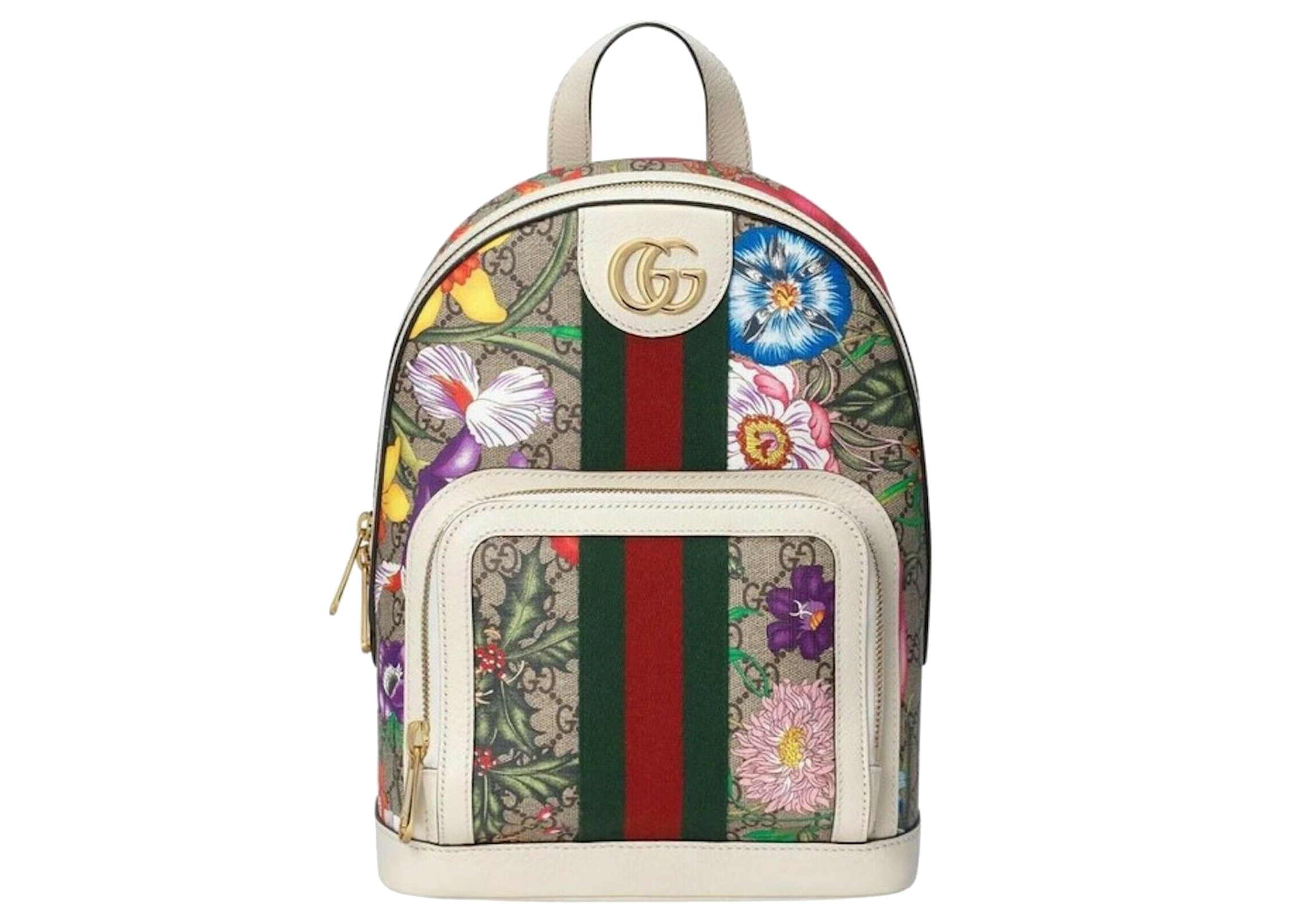 Gucci Ophidia Flora Backpack White in 