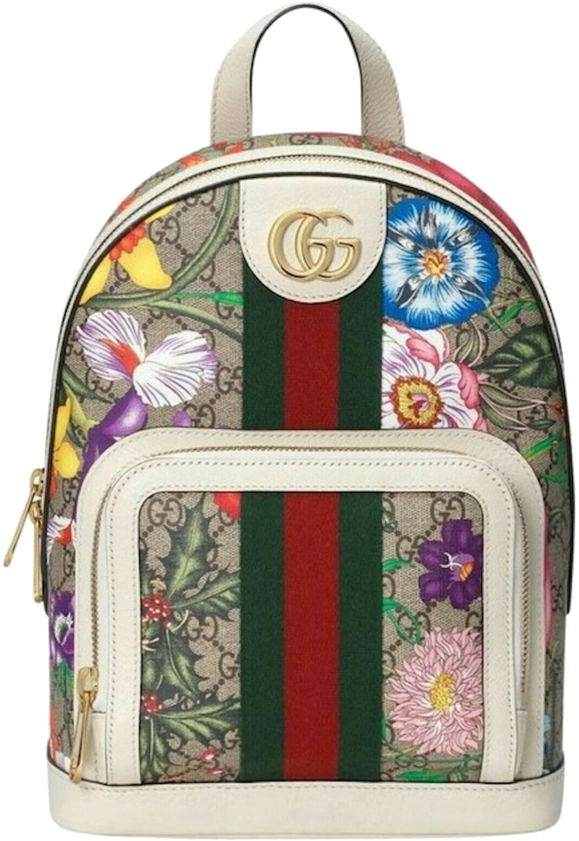 Gucci Multicolor GG Supreme Flora Canvas and Leather Small Ophidia