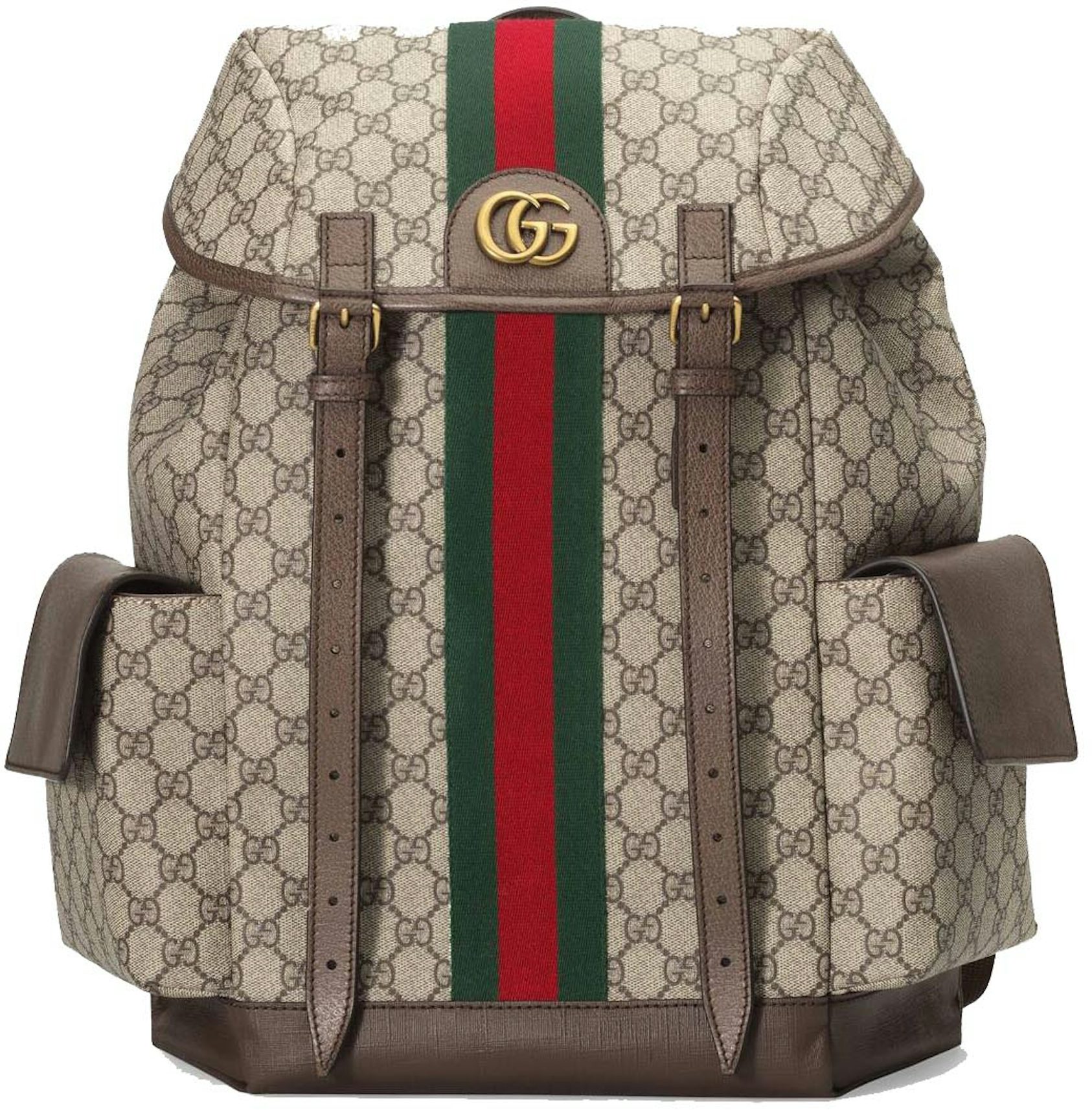 Jumbo GG backpack in camel and ebony GG canvas