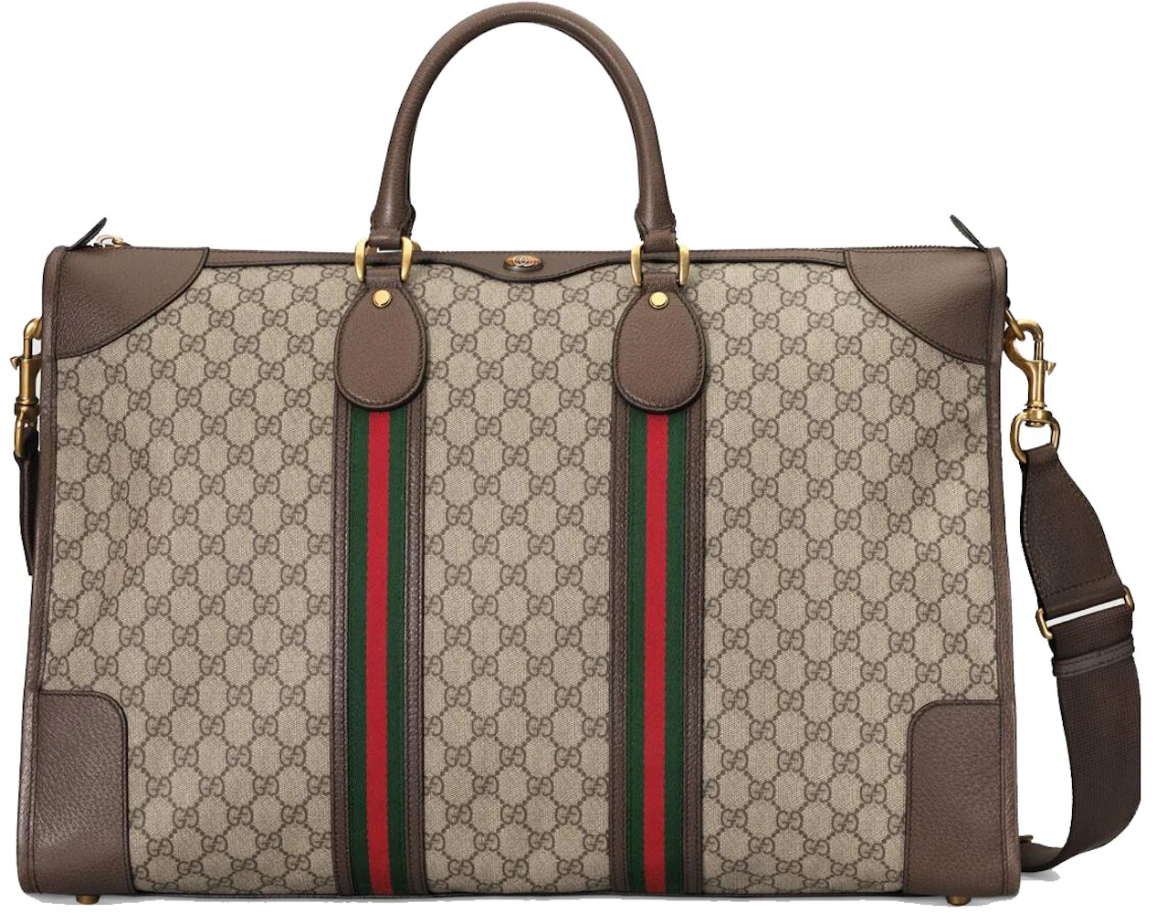  Gucci Duffle Travel Militare GG Beige Ebony Tmoro Bag