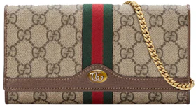 Gucci Ophidia GG Chain Wallet Beige/Ebony