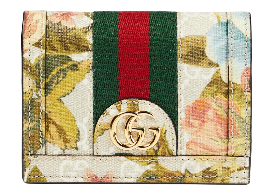 Pre-owned Gucci Ophidia Gg Floral Card Case Multi