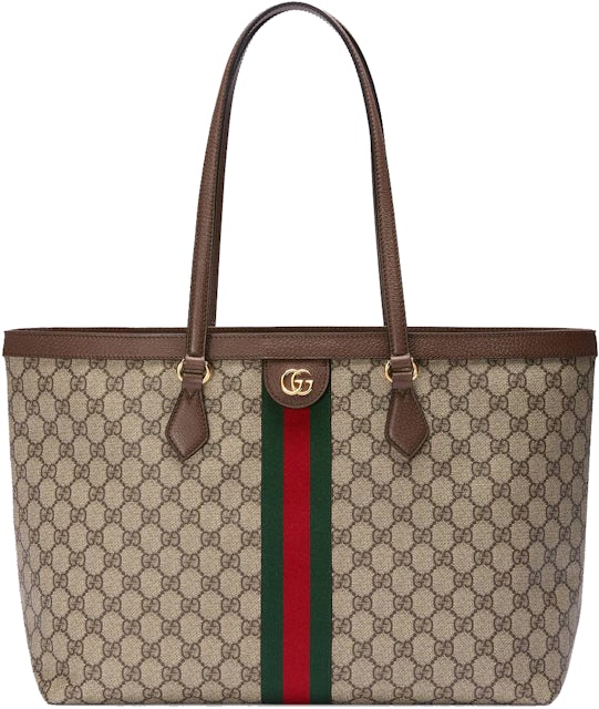 Gucci Tote Bag with Jumbo GG Camel/Ebony in Canvas with Gold-tone - US