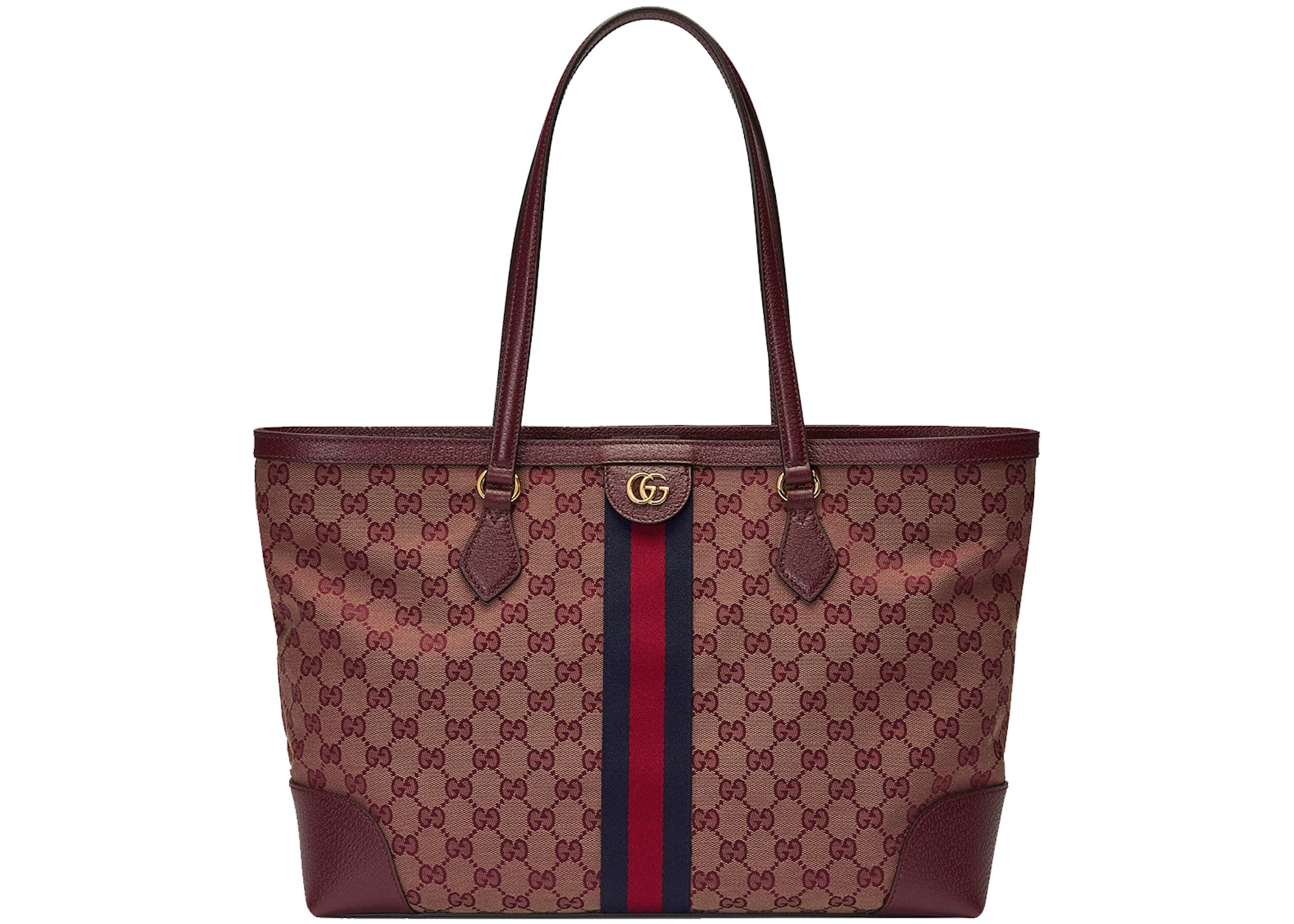 Gucci Ophidia GG Medium Tote Medium GG Beige/Burgundy in Canvas with  Gold-tone - US
