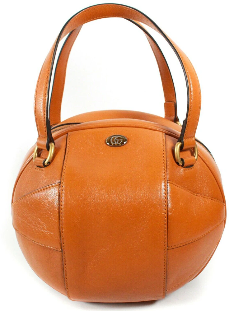 Gucci Ophidia GG Round Shoulder Bag Leather Medium Tan in Leather with ...