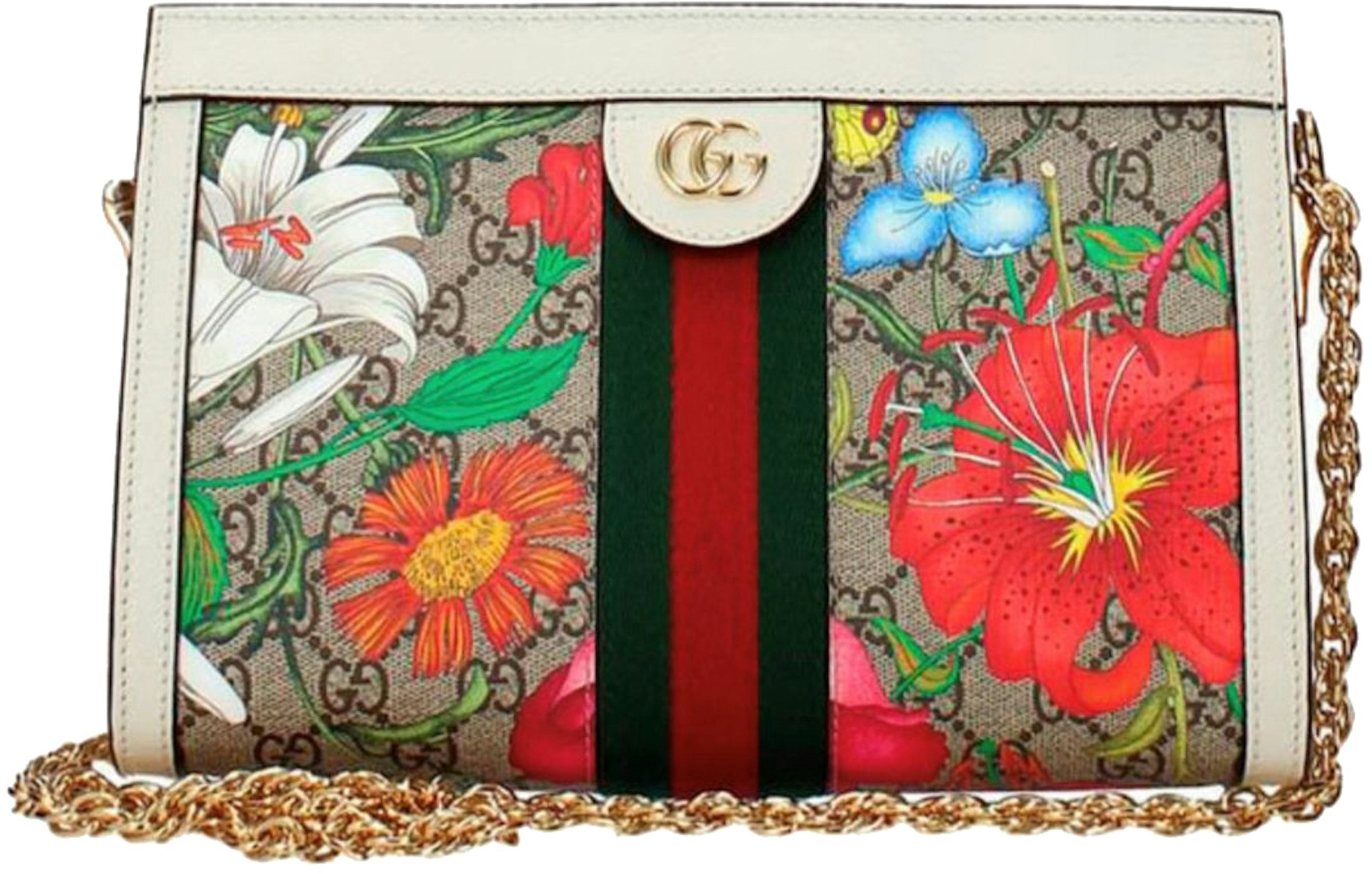 GUCCI Flora Ophidia Red Supreme GG Leather Card Case Wallet NEW