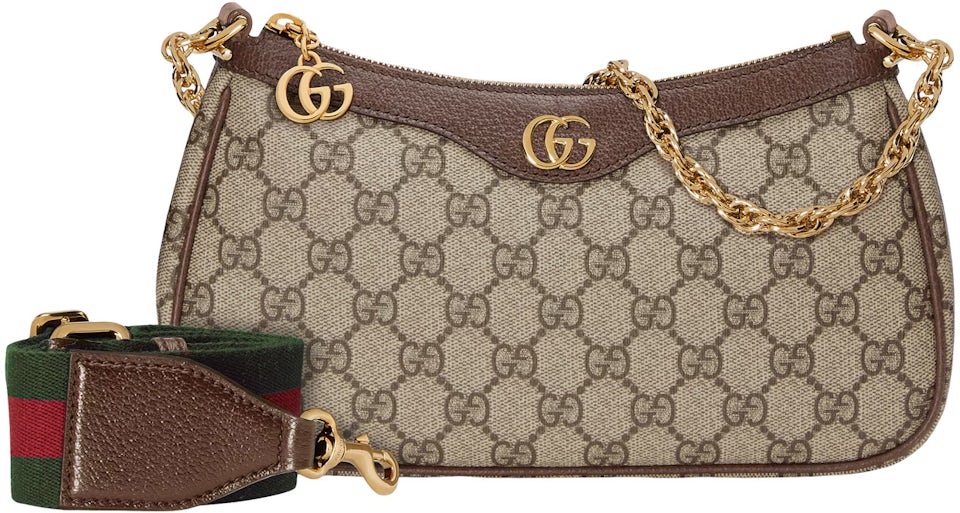 Gucci Vintage Monogram Pochette Flap Shoulder Bag Brown For Sale