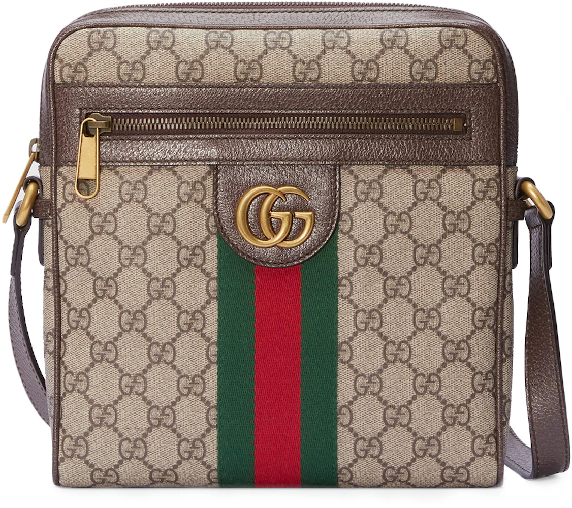 Gucci Ophidia GG Small Messenger Bag Beige/Ebony in Supreme Canvas with Antique Gold-tone -