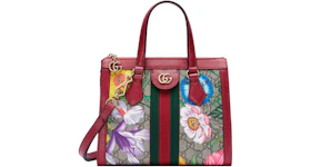 Gucci Ophidia GG Tote Bag Small Flora Red
