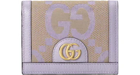 Gucci Ophidia Jumbo GG Card Case Beige/Lilac