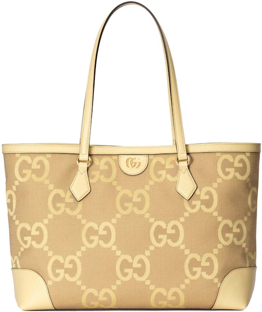 Jumbo GG large tote bag in taupe leather