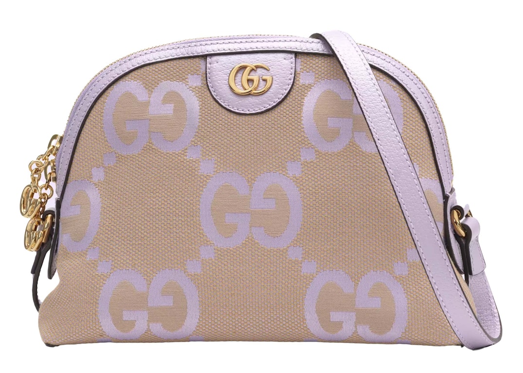 Pre-owned Gucci Ophidia Jumbo Gg Small Shoulder Bag Beige/lilac