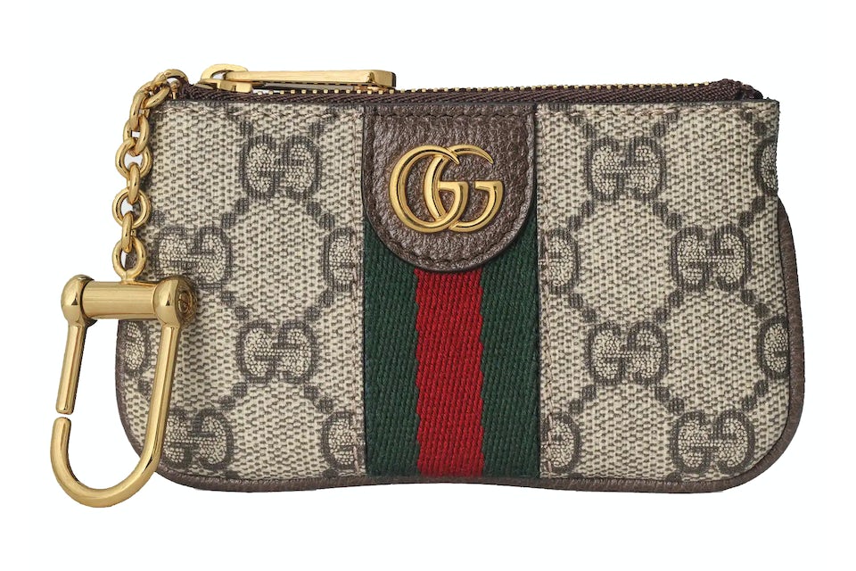Gucci Ophidia Key Case Beige/Ebony in GG Supreme Canvas with Gold-tone - US