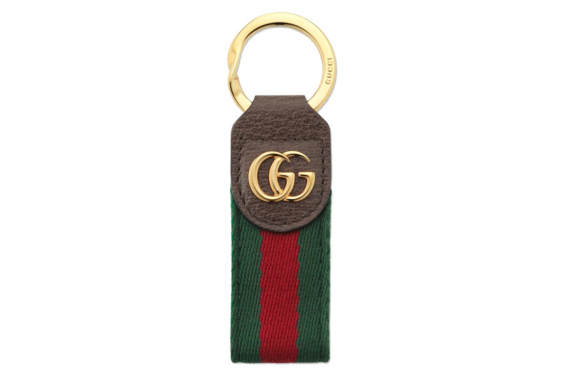 Pre-owned Gucci Ophidia Keychain Green/red