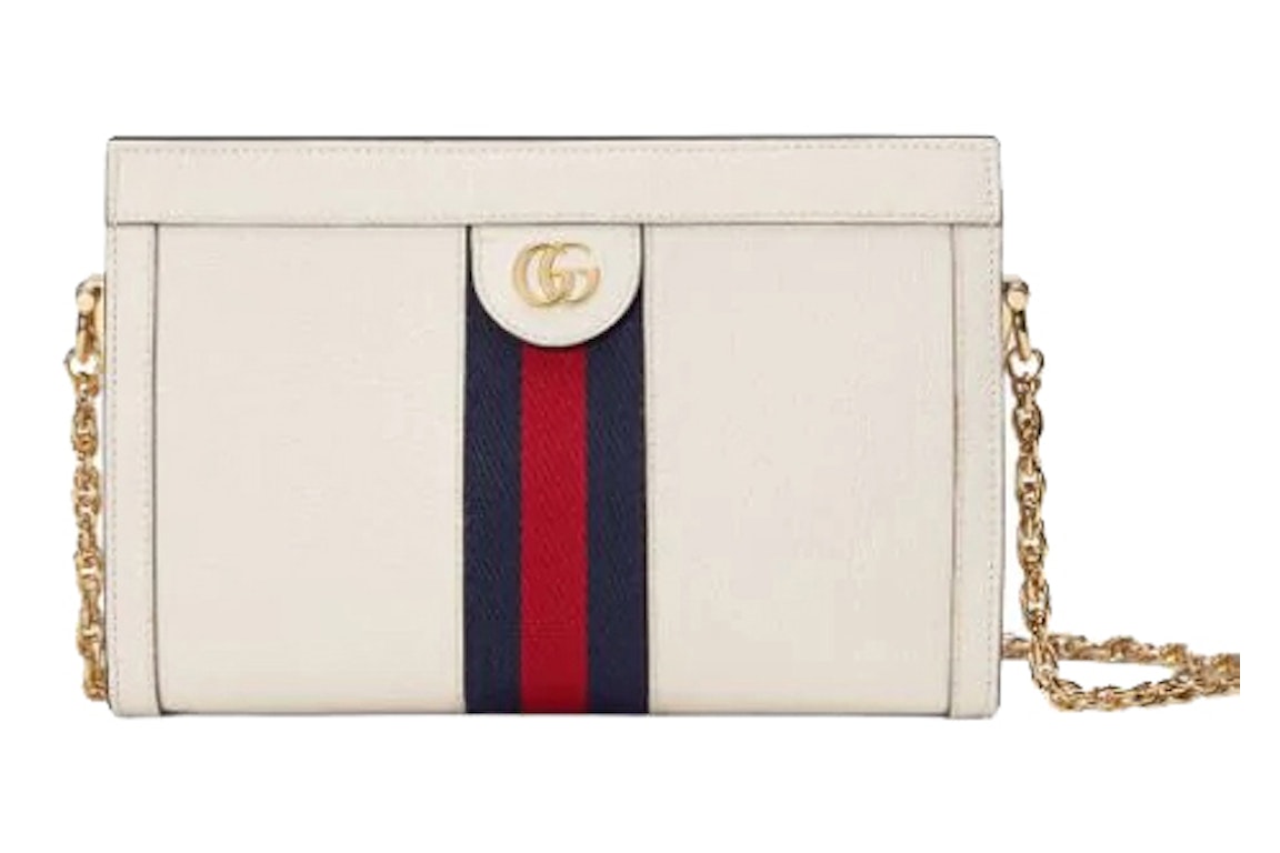 Pre-owned Gucci Ophidia Leather Shoulder Bag Small White