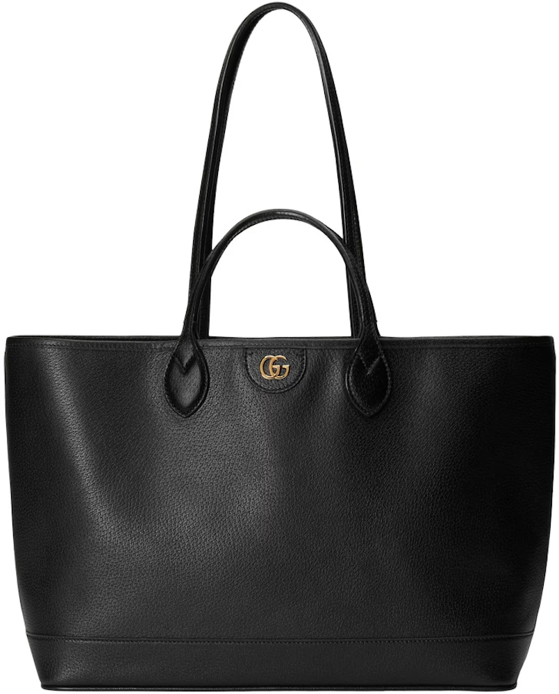 Gucci Ophidia Medium Tote Bag Black in Leather with Antique Gold-tone - US
