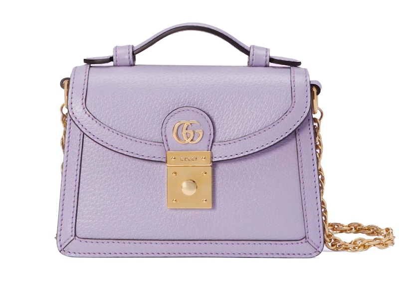 Gucci Ophidia Mini Shoulder Bag Lilac in Leather with Gold tone JP