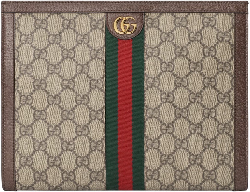 Gucci Ophidia GG Key Pouch Beige/Ebony in Canvas with Gold-tone - US