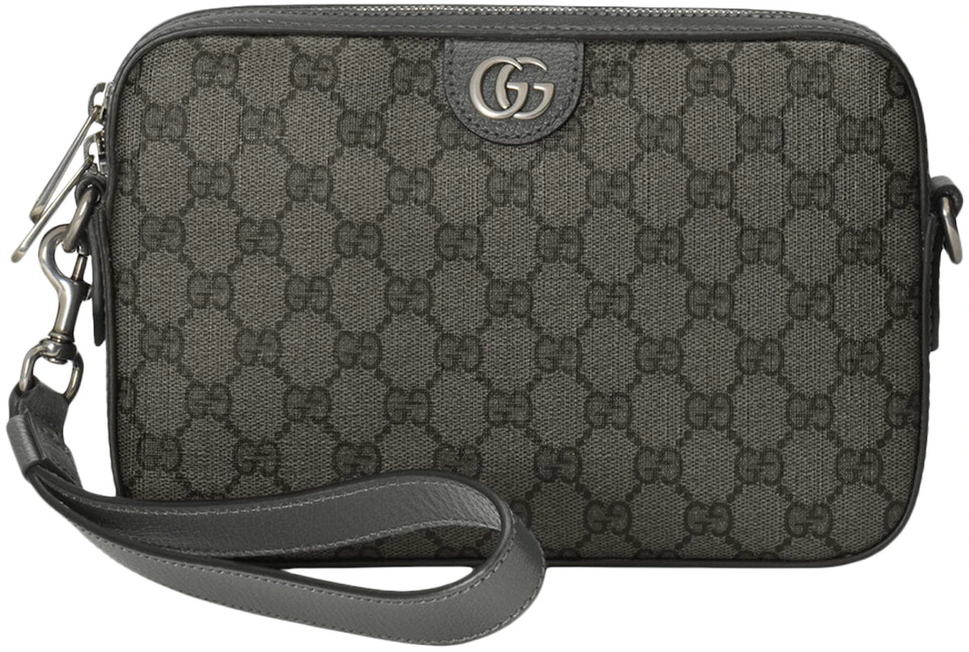 Gucci Messenger GG Supreme Black/Grey in Canvas/Leather with Palladium-tone  - US