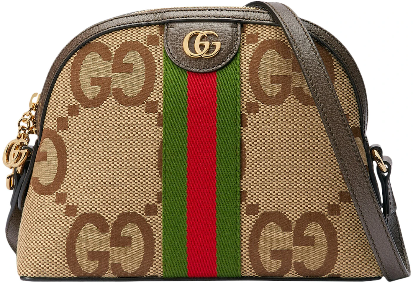 Ophidia GG small top handle bag in beige and ebony GG Supreme