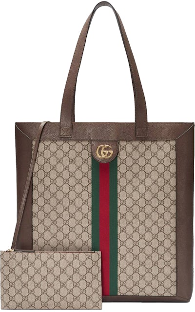 Gucci Ophidia Soft GG Supreme Large Tote Beige/Ebony in Canvas with Antique  Gold-tone - US