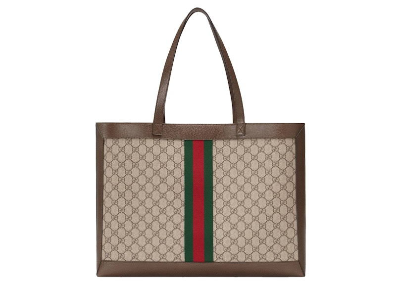 Gucci Ophidia Soft GG Supreme Medium Tote Beige Ebony in Canvas