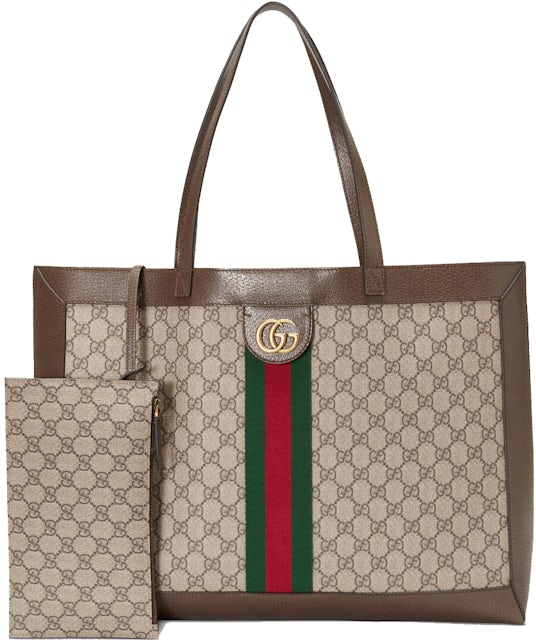 Gucci Ophidia Soft GG Supreme Medium Tote Beige/Ebony in Canvas with  Antique Gold-tone - US
