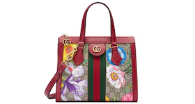 Gucci Ophidia Tote Bag GG Flora Small Red