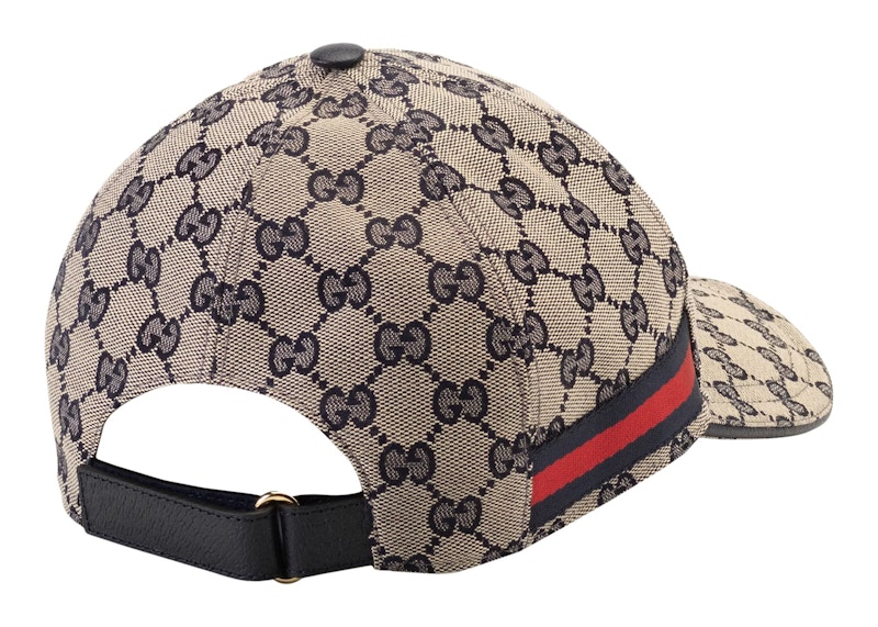 Gucci Original Gg Canvas Baseball Hat With Web Beige/Blue