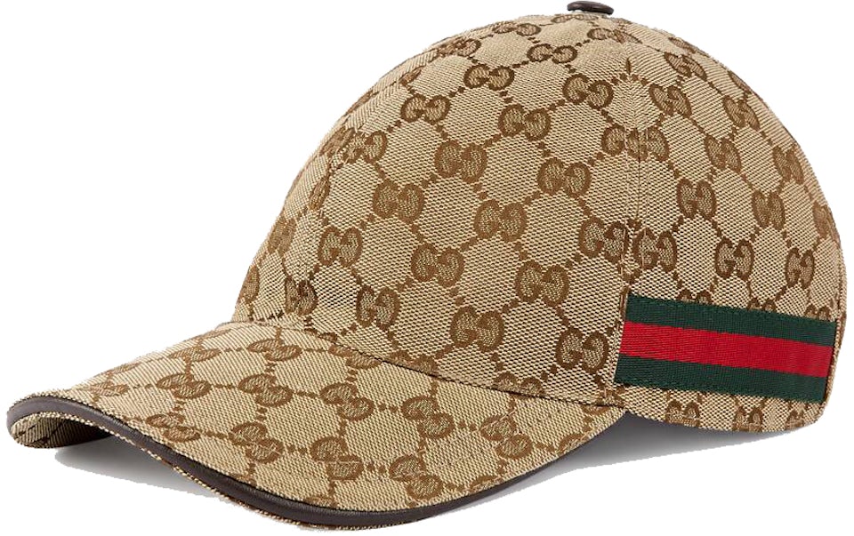 Gucci Canvas Hat with Web Beige/Brown in - US